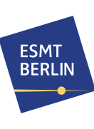 ESMT Berlin logo ESMT Berlin logo - white text placed on blue background, with yellow line beneath it