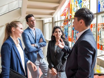 MBAs on stairs